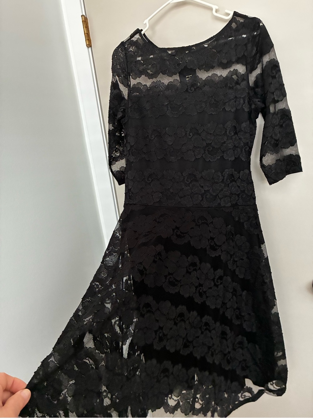 Black Lace Lined Dress NEW Sz.14P - Picture 5 of 13
